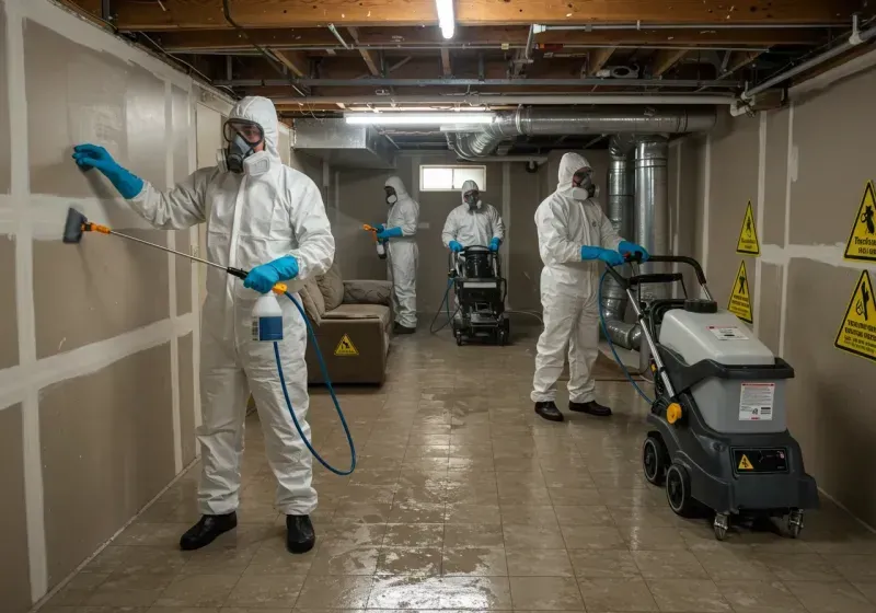 Basement Moisture Removal and Structural Drying process in Ellijay, GA